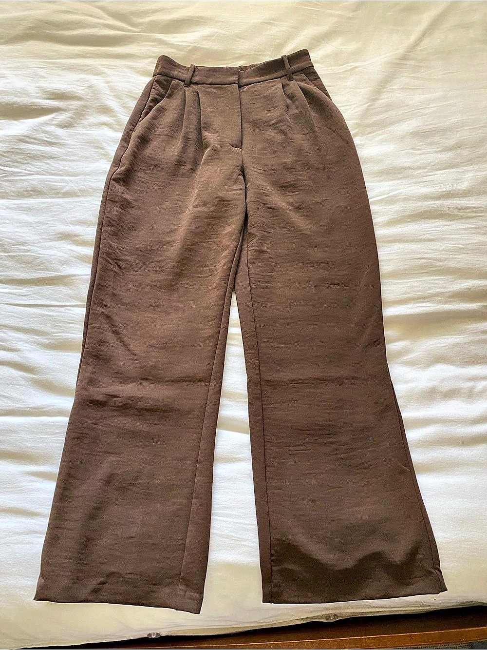 Abercrombie & Fitch A&F Sloane Tailored Wide Leg Pant Brown Waist 27